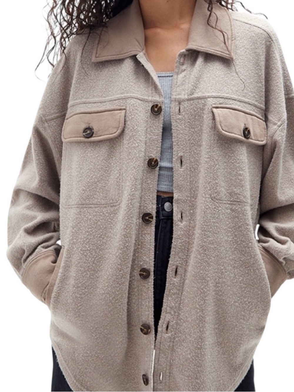 Pacsun oversized Shacket - Tan / brown